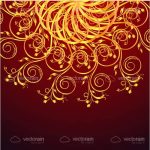Abstract Orange Floral Background